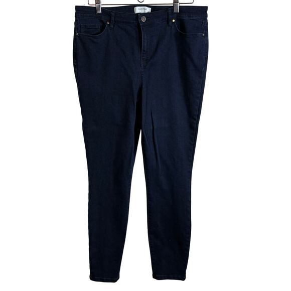 Ellen Tracy Jeans Refined Mid Rise Skinny Dark Wash Women's Size 14 Plus - Picture 1 of 7